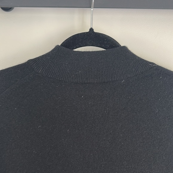 Vintage Black Cashmere 2-Ply Balloon Sleeve Mock Neck Sweater Extra Large - Picture 3 of 3
